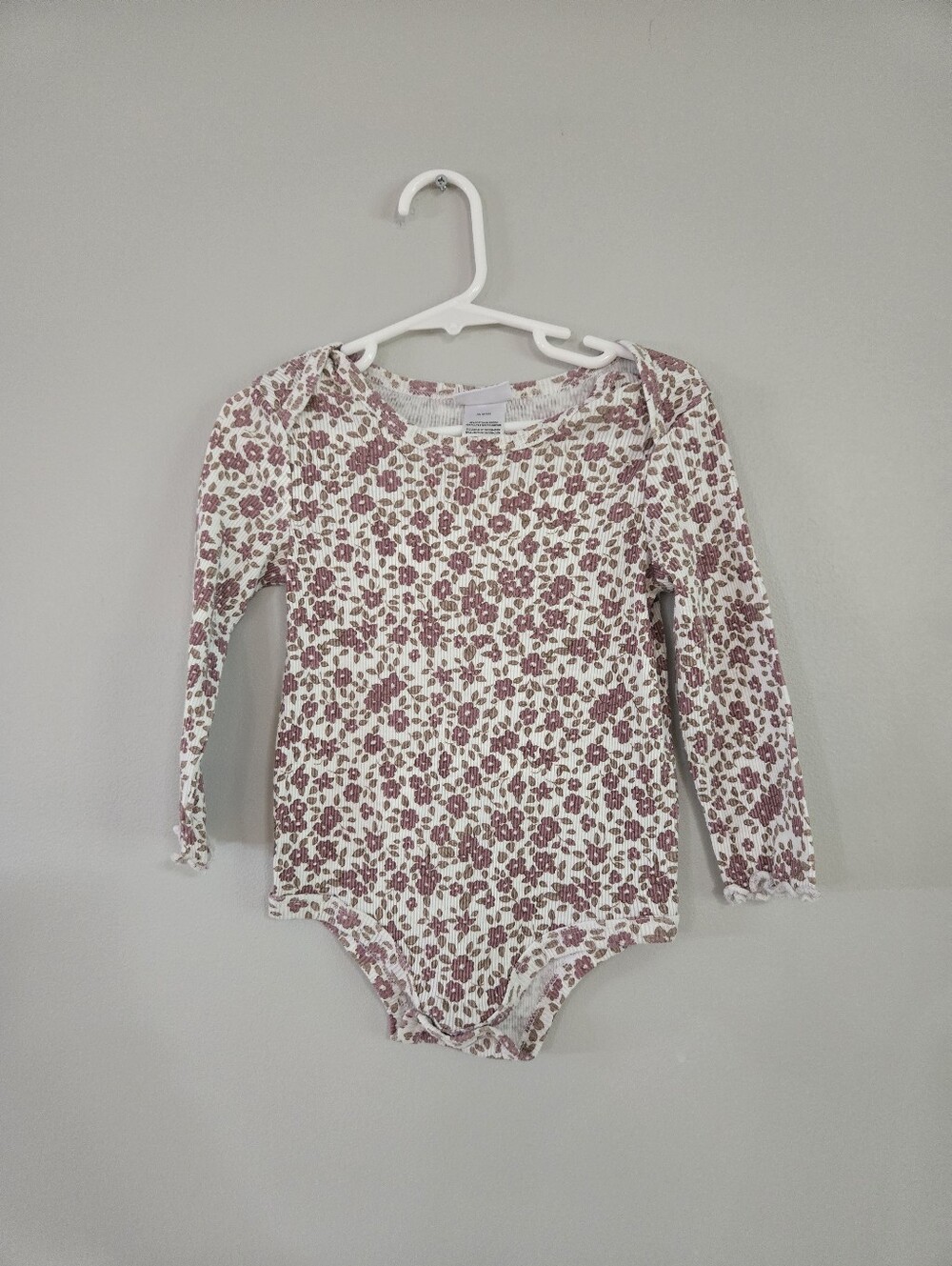 Nicole Miller New York Baby Girls Floral Ribbed Bodysuit 24M